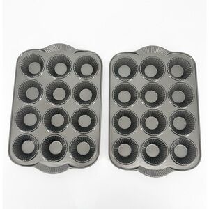 2 - Nordic Ware 12 Count Tart Heavy Duty Cast Aluminum Quiche Mini Muffin Pans